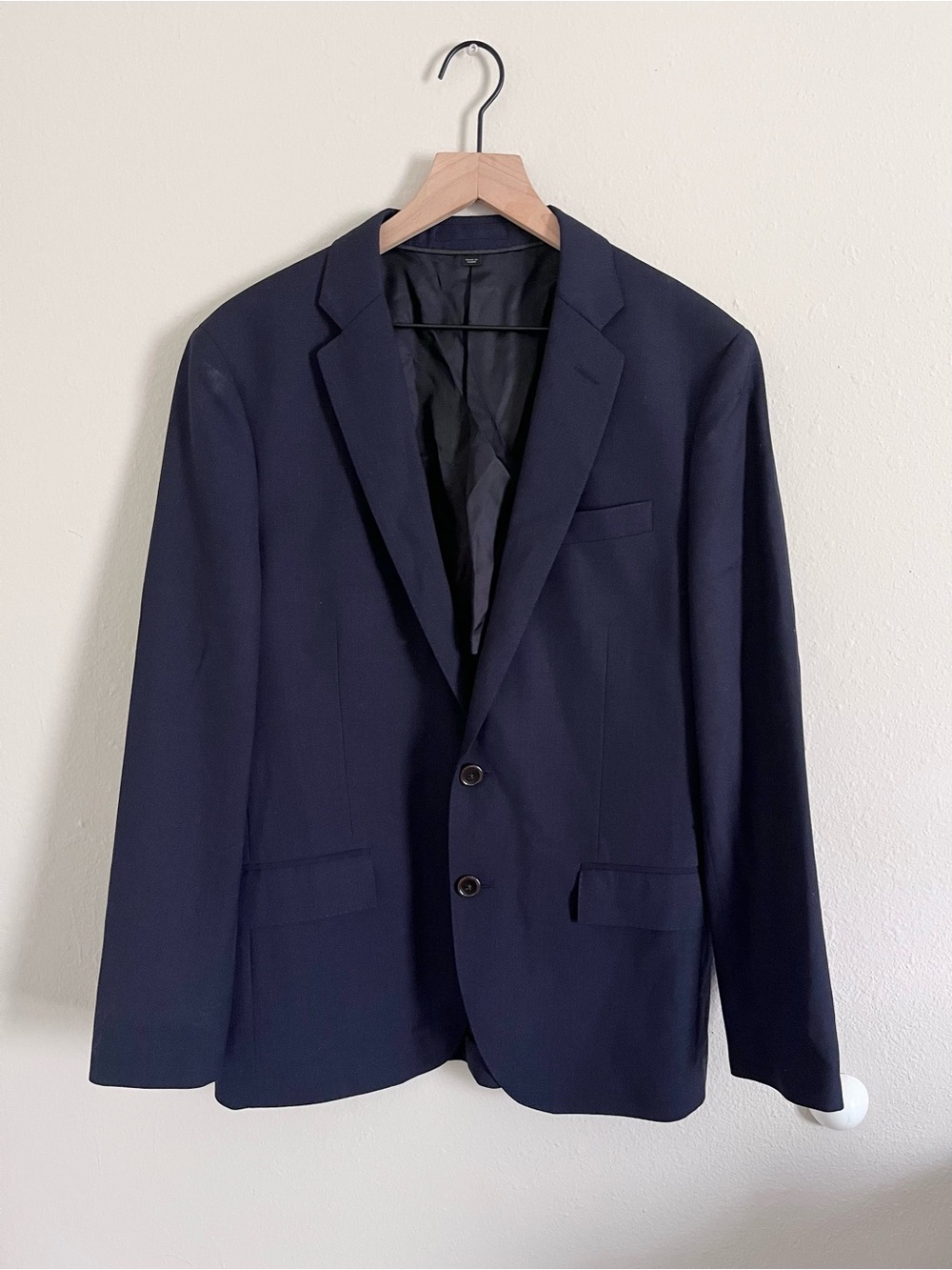 J. Crew Ludlow Traveler Suit Jacket Blazer 38S 100% Wool Navy Tollegno 1900